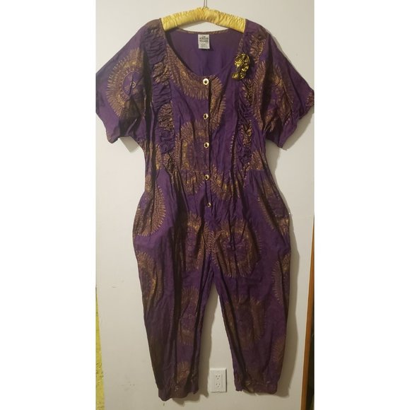 African Print Fabric Jumpsuit - Picture 1 of 4